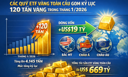 Các quỹ ETF gom vàng kỷ lục trong tháng 1/2026