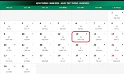 Lịch âm 13/3 - Âm lịch hôm nay 13/3 - Lịch vạn niên ngày 13/3/2026