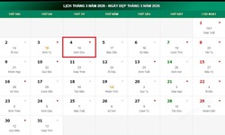 Lịch âm 4/3 - Âm lịch hôm nay 4/3 - Lịch vạn niên ngày 4/3/2026