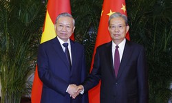 Tổng Bí thư, Chủ tịch nước Tô Lâm hội kiến Ủy viên trưởng Nhân đại toàn quốc Trung Quốc 