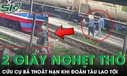 Công nhân đường sắt Nghệ An cứu cụ bà khi đoàn tàu lao tới, thoát nạn trong tích tắc