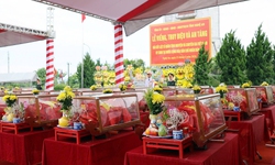 Truy điệu, an táng 80 hài cốt liệt sĩ hy sinh tại nước bạn Lào