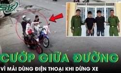 Dùng điện thoại khi đang dừng xe chờ mẹ, thiếu nữ bị cướp giật táo tợn giữa đường