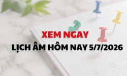 Âm lịch hôm nay 5/7 - Lịch âm 5/7 - Lịch vạn niên ngày 5/7/2026