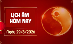 Âm lịch hôm nay 29/8 - Lịch âm 29/8 - Lịch vạn niên ngày 29/8/2026