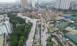 Loạt trụ cầu xuất hiện tại nút giao 'dị dạng' sau gần 10 năm 