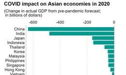 Năm 2020, COVID-19 'thổi bay' gần 1,7 nghìn tỷ USD của kinh tế châu Á
