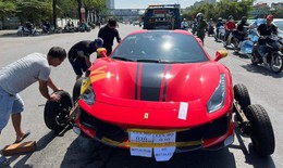 Cận cảnh siêu xe Ferrari 488 tông chết người ở Hà Nội