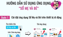 [Infographic] - Hướng dẫn c&#224;i đặt ứng dụng &#39;Sổ Mẹ v&#224; B&#233;&#39;
