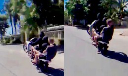 Xử phạt thanh niên "bốc đầu" xe máy quay video "khoe" trên facebook