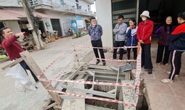 Hiện trường vụ b&#233; g&#225;i 3 tuổi rơi xuống cống tho&#225;t nước ở Bắc Giang