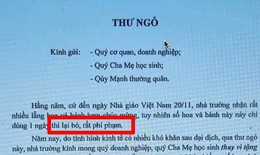Bức thư ngỏ của một thầy hiệu trưởng gây chú ý dịp lễ 20/11