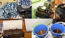 Triệt phá 'xưởng bơm' ma túy vào thuốc lá quy mô lớn ở Hà Nội