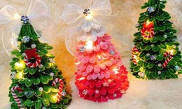 Giới trẻ m&#234; mẩn tr&#224;o lưu l&#224;m c&#226;y th&#244;ng Noel bằng kẽm nhung