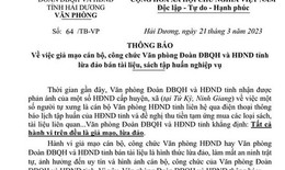Giả mạo cán bộ Văn phòng Đoàn Đại biểu Quốc hội và HĐND tỉnh để lừa đảo