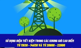 Hà Nội: Khuyến cáo sử dụng điện tiết kiệm trong khung giờ cao điểm từ 11h30-14h30 và từ 20h-22h
