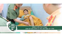 Kh&#244;ng đội mũ bảo hiểm, thanh ni&#234;n đ&#226;m g&#227;y ch&#226;n, vỡ xương g&#242; m&#225; đại &#250;y CSGT
