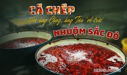 Cá chép tiễn ông Công, ông Táo 'về trời' nhuộm sắc đỏ chợ Yên Sở