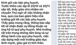 Phụ huynh cảm động khi nhận tin nhắn kh&#244;ng nhận qu&#224; 20/10, 20/11 của thầy c&#244; gi&#225;o