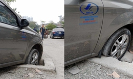 H&#224; Nội: H&#224;ng loạt &#244; t&#244; &#39;sập bẫy&#39; khi đi qua Dự &#225;n D20 Cầu Giấy