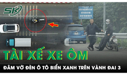 T&#224;i xế xe &#244;m l&#234;n v&#224;nh đai 3 tr&#234;n cao bắt kh&#225;ch, đ&#226;m vỡ đ&#232;n &#244; t&#244; biển xanh khi bị lập bi&#234;n bản xử l&#253;