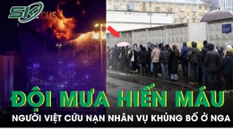 Cảm động h&#236;nh ảnh người Việt đội mưa hiến m&#225;u cứu nạn nh&#226;n vụ khủng bố kinh ho&#224;ng ở Nga