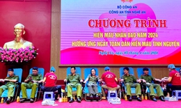 162 đơn vị m&#225;u hiến tặng tại chương tr&#236;nh Hiến m&#225;u nh&#226;n đạo do C&#244;ng an Nghệ An tổ chức