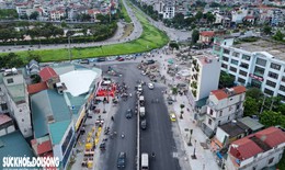 Sắp hoàn thành đường 6 làn xe ở quận Long Biên