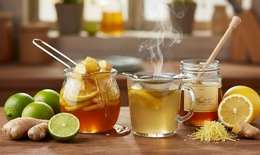 Mật ong chanh gừng, thức uống gi&#225; trị trong thời tiết giao m&#249;a