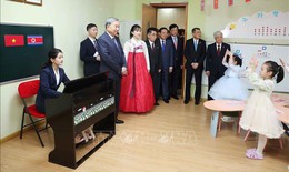 Tổng B&#237; thư T&#244; L&#226;m thăm Trường mẫu gi&#225;o Ki&#234;ng Sang v&#224; lớp học mang t&#234;n Chủ tịch Hồ Ch&#237; Minh