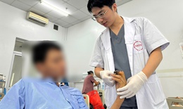 M&#225;y cắt l&#224;m l&#243;c da 3 ng&#243;n tay, hoại tử xương