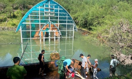 Tháp Chăm nghìn năm tuổi ở Huế vẫn chìm trong nước sau mưa lũ lịch sử