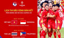 Lịch thi đấu bán kết bóng đá nữ SEA Games 33: ĐT nữ Việt Nam đấu Indonesia