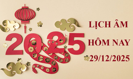 Lịch âm 29/12 - Âm lịch hôm nay 29/12 - Lịch vạn niên ngày 29/12/2025