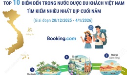 Top 10 điểm đến trong nước được du kh&#225;ch Việt Nam t&#236;m kiếm nhiều nhất dịp cuối năm
