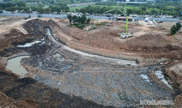 Hồ điều h&#242;a hơn 30ha giữa Thủ đ&#244; bước v&#224;o giai đoạn thi c&#244;ng tăng tốc