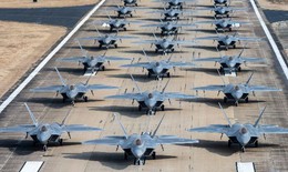 M&#224;n tr&#236;nh diễn &#39;Voi đi bộ&#39; của F-22 Raptor