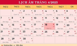 Lịch âm 18/4 - Âm lịch hôm nay 18/4 - Lịch vạn niên ngày 18/4/2025