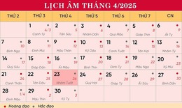 Lịch âm 23/4 - Âm lịch hôm nay 23/4 - Lịch vạn niên ngày 23/4/2025