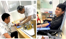 Hai chiến sĩ công an Thanh Hóa kịp thời hiến máu cứu người