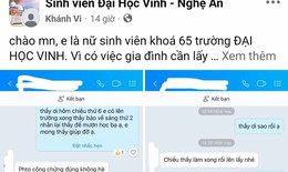X&#225;c minh th&#244;ng tin nữ sinh tố c&#225;n bộ trường Đại học Vinh &#39;s&#224;m sỡ&#39;