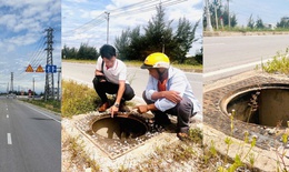 Gần 200 hố ga dọc tuyến đường vùng ven biển Quảng Trị bị mất nắp