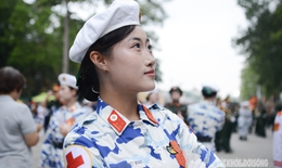 Nữ chiến sĩ A80 rạng rỡ trong buổi tổng hợp luyện đầu tiên