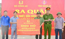 Bộ Công an và tỉnh Nghệ An ra quân tái thiết Khu di tích Kim Liên sau bão số 5