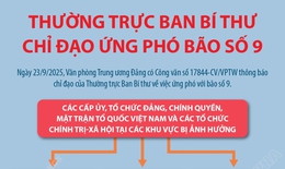 Thường trực Ban Bí thư chỉ đạo ứng phó bão số 9