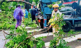 C&#244;ng an H&#224; Nội lập chốt kiểm so&#225;t, hỗ trợ d&#226;n ph&#242;ng chống b&#227;o Ragasa