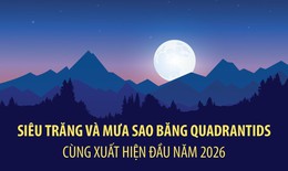 Siêu trăng và mưa sao băng Quadrantids cùng xuất hiện đầu năm 2026