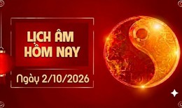 Âm lịch hôm nay 2/10 - Lịch âm 2/10 - Lịch vạn niên ngày 2/10/2026