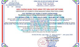 Nhà máy mỹ phẩm HULO CARE đạt chứng nhận CGMP-ASEAN