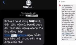 Cảnh báo tin nhắn lừa đảo xuất hiện trong luồng SMS chính thức của ngân hàng